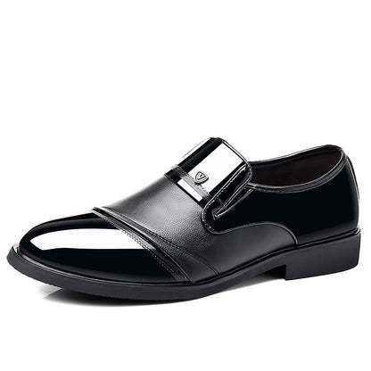 Chaussures de ville haut de gamme en cuir brillant, ensemble rehaussant, chaussures de costume pour homme