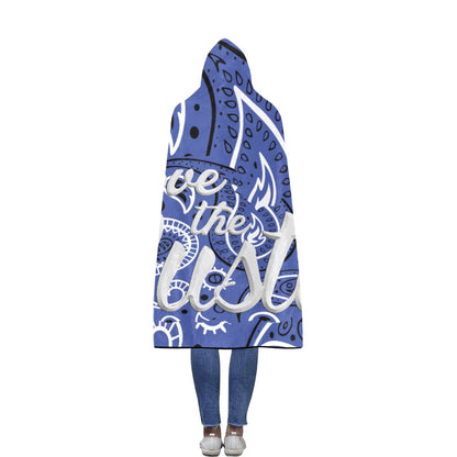 Love The Hustle Flannel Hooded Blanket 60"x80"