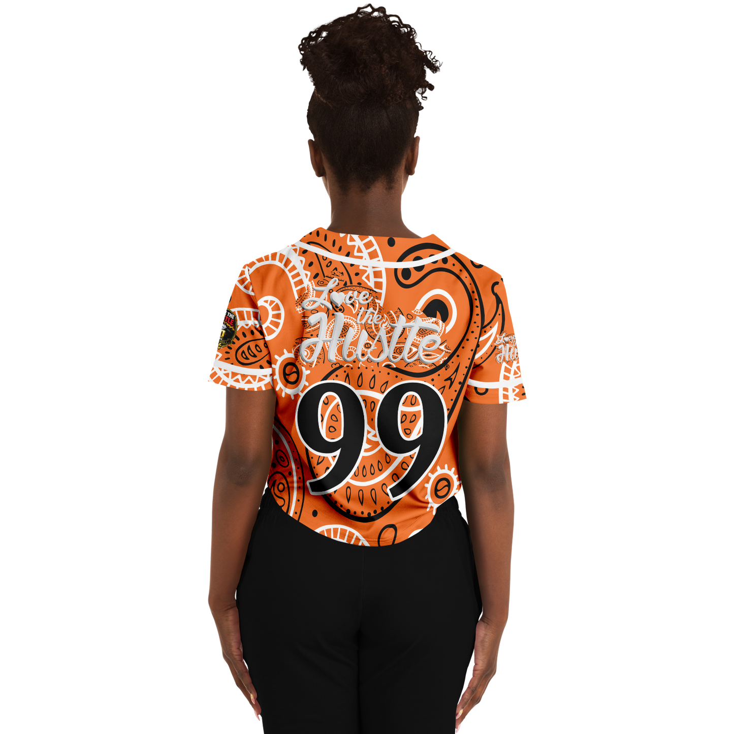 Love The Hustle® Cropped Baseball Jersey - Orange Squad