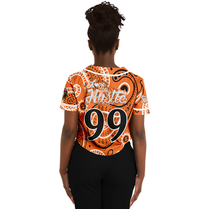 Love The Hustle® Cropped Baseball Jersey - Orange Squad