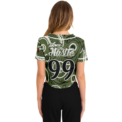 Love The Hustle® Cropped Baseball Jersey - Camo Squad