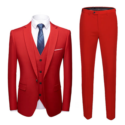 Men’s Business Suit Set – Long Sleeve Button-Up & Skinny Fit Trousers