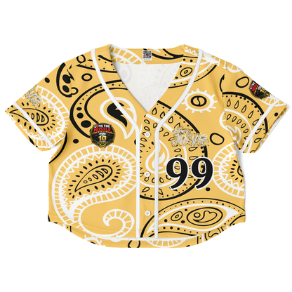 Love The Hustle® Cropped Baseball Jersey - Yellow Squad