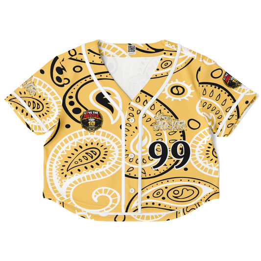 Love The Hustle® Cropped Baseball Jersey - Yellow Squad