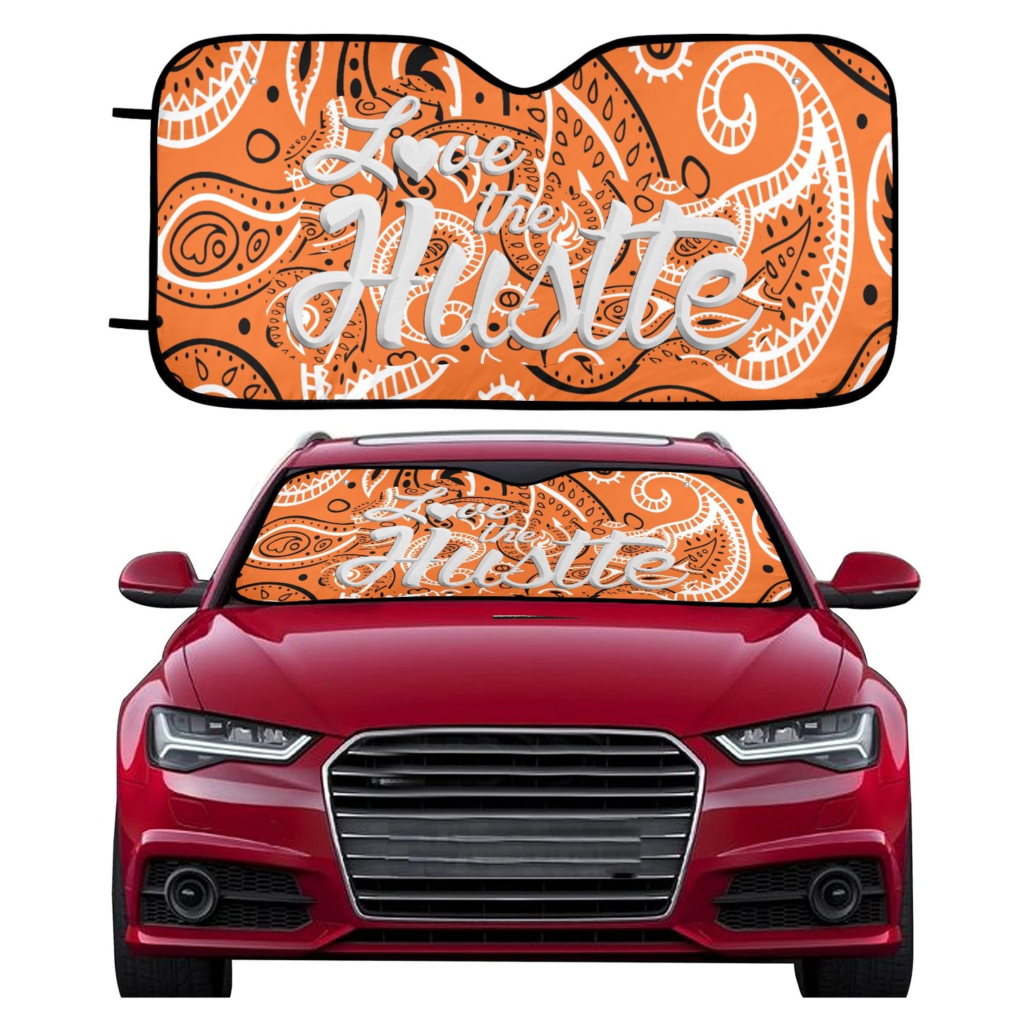 Love The Hustle Auto Sun Shade 57.6" x 27.6"（145cm x 70cm ）