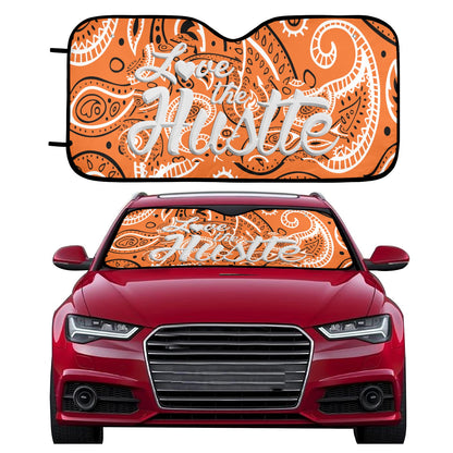 Love The Hustle Auto Sun Shade 57.6" x 27.6"（145cm x 70cm ）