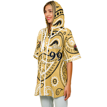 Love The Hustle® Hooded Baseball Jersey - Yellow Squad