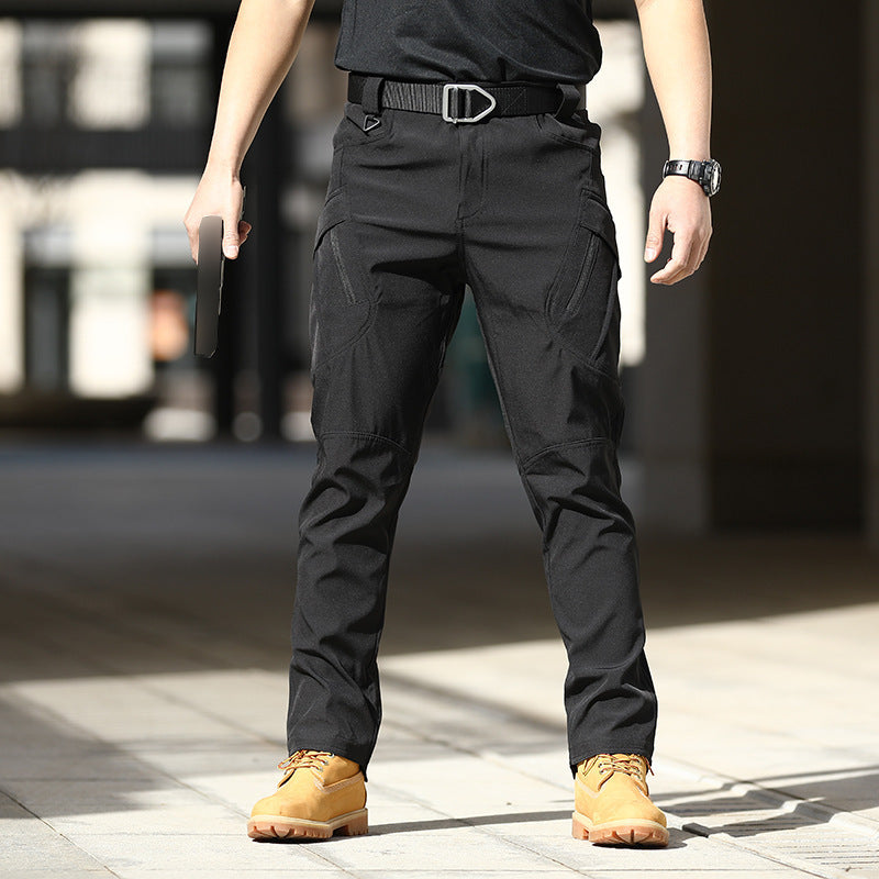 Pantalones tácticos de camuflaje para entrenamiento, pantalones elásticos de trabajo para exteriores en primavera y otoño, pantalones de asalto holgados de tela suave