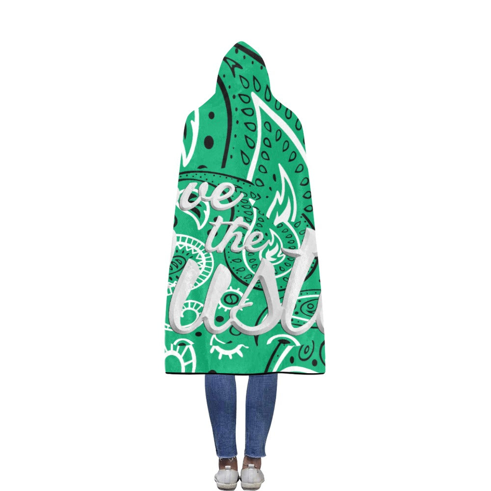 Love The Hustle Flannel Hooded Blanket 60"x80"
