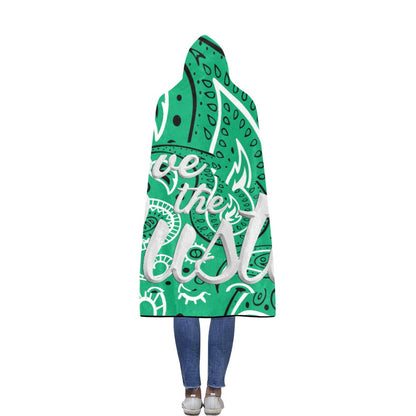 Love The Hustle Flannel Hooded Blanket 60"x80"