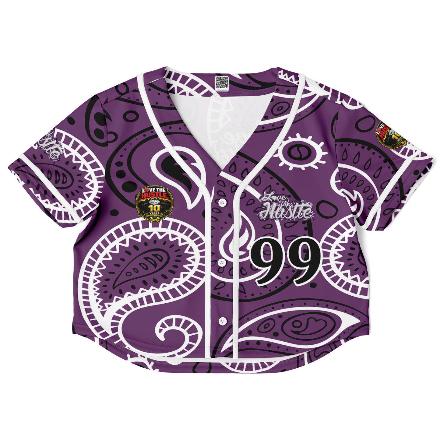 Love The Hustle® Cropped Baseball Jersey - Purple Squad