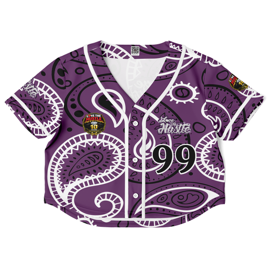 Love The Hustle® Cropped Baseball Jersey - Purple Squad