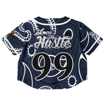Love The Hustle® Cropped Baseball Jersey - Navy Squad