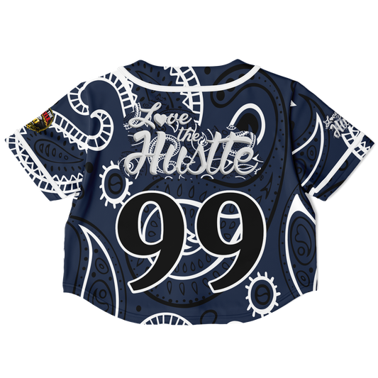 Love The Hustle® Cropped Baseball Jersey - Navy Squad