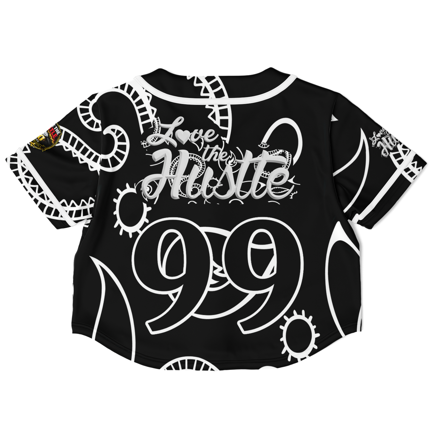 Love The Hustle® Cropped Baseball Jersey - Black Squad