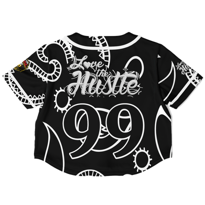 Love The Hustle® Cropped Baseball Jersey - Black Squad