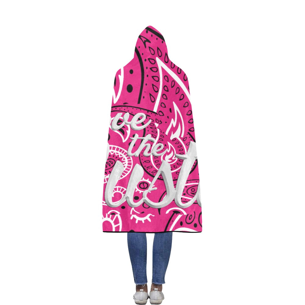 Love The Hustle Flannel Hooded Blanket 60"x80"