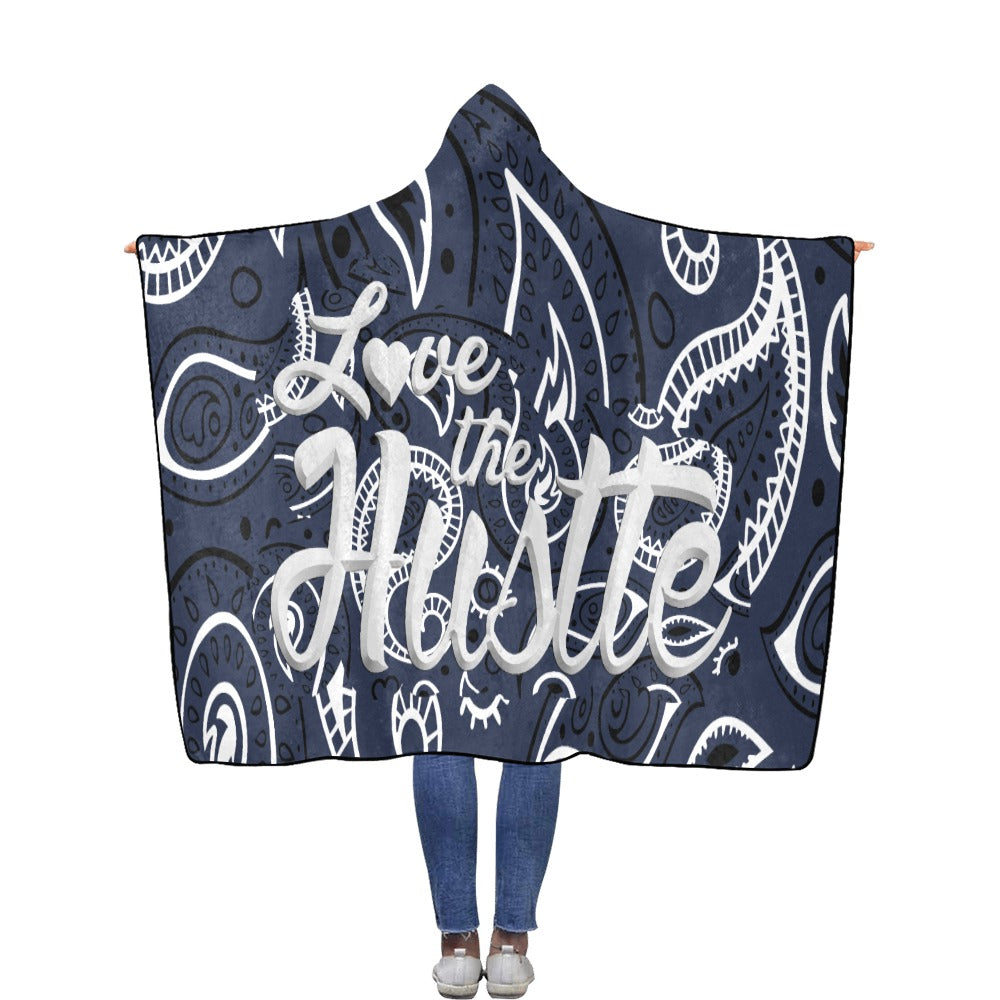 Love The Hustle Flannel Hooded Blanket 60"x80"