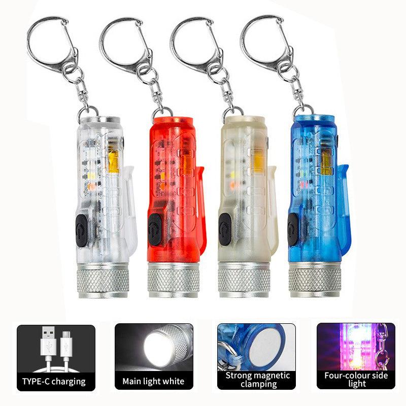 USB Rechargeable Multi-Function Flashlight Strong Light Super Bright Waterproof Long-Range Outdoor Household Portable LED Mini Flashlight