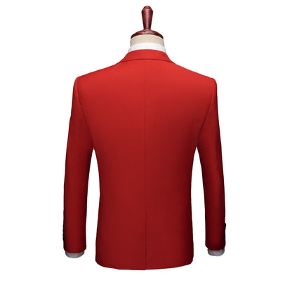 Men’s Business Suit Set – Long Sleeve Button-Up & Skinny Fit Trousers