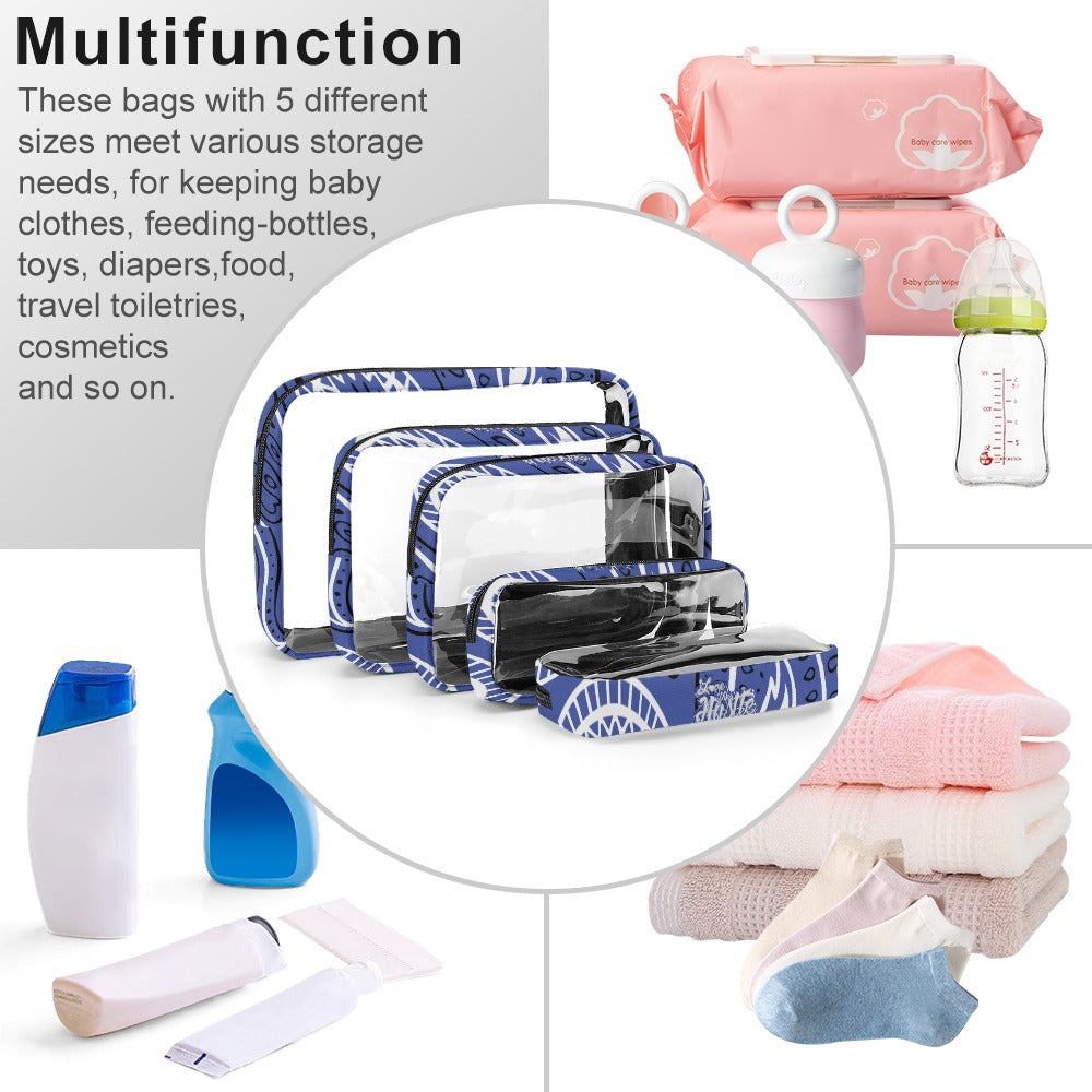 Love The Hustle™ Bandana Transparent Storage Bag – Five in One Collection