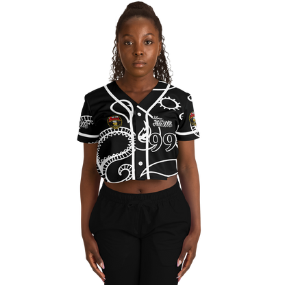 Love The Hustle® Cropped Baseball Jersey - Black Squad