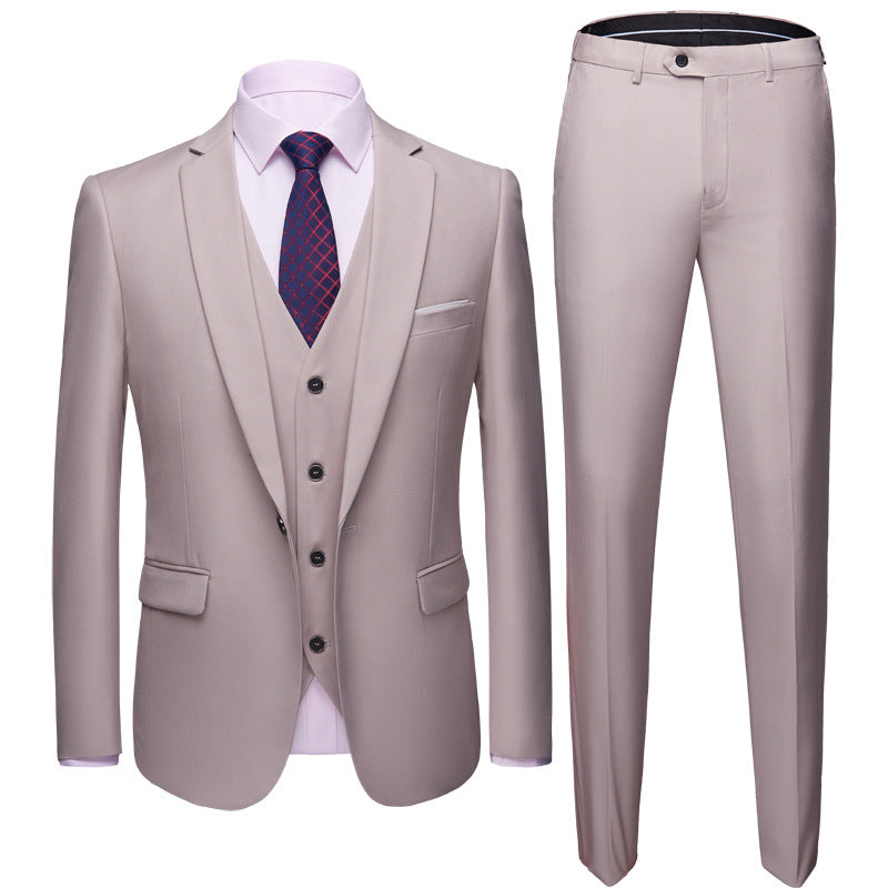 Men’s Business Suit Set – Long Sleeve Button-Up & Skinny Fit Trousers