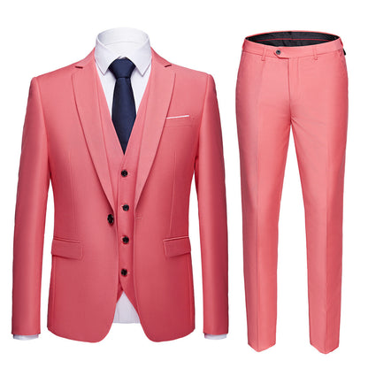 Men’s Business Suit Set – Long Sleeve Button-Up & Skinny Fit Trousers