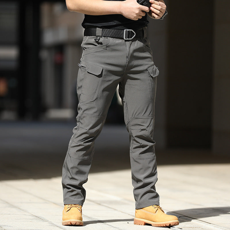 Pantalones tácticos de camuflaje para entrenamiento, pantalones elásticos de trabajo para exteriores en primavera y otoño, pantalones de asalto holgados de tela suave