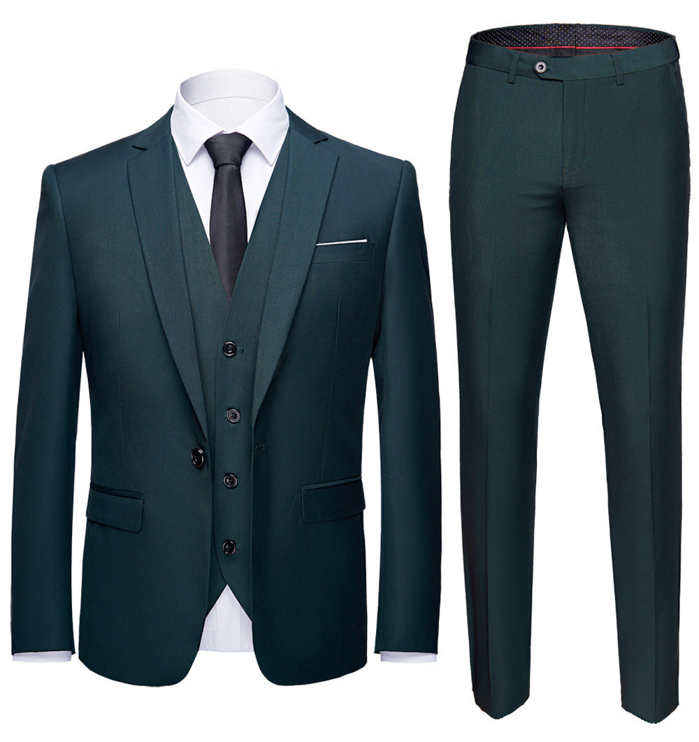 Men’s Business Suit Set – Long Sleeve Button-Up & Skinny Fit Trousers