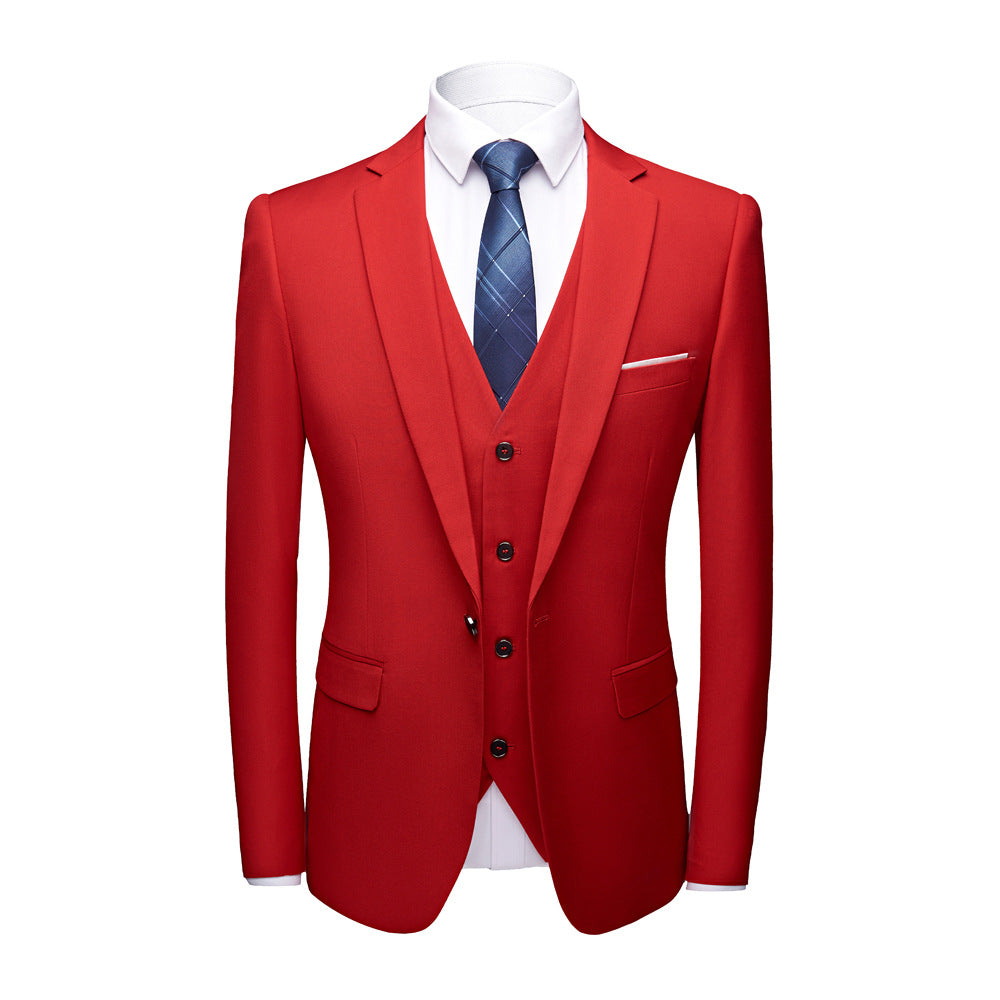 Men’s Business Suit Set – Long Sleeve Button-Up & Skinny Fit Trousers