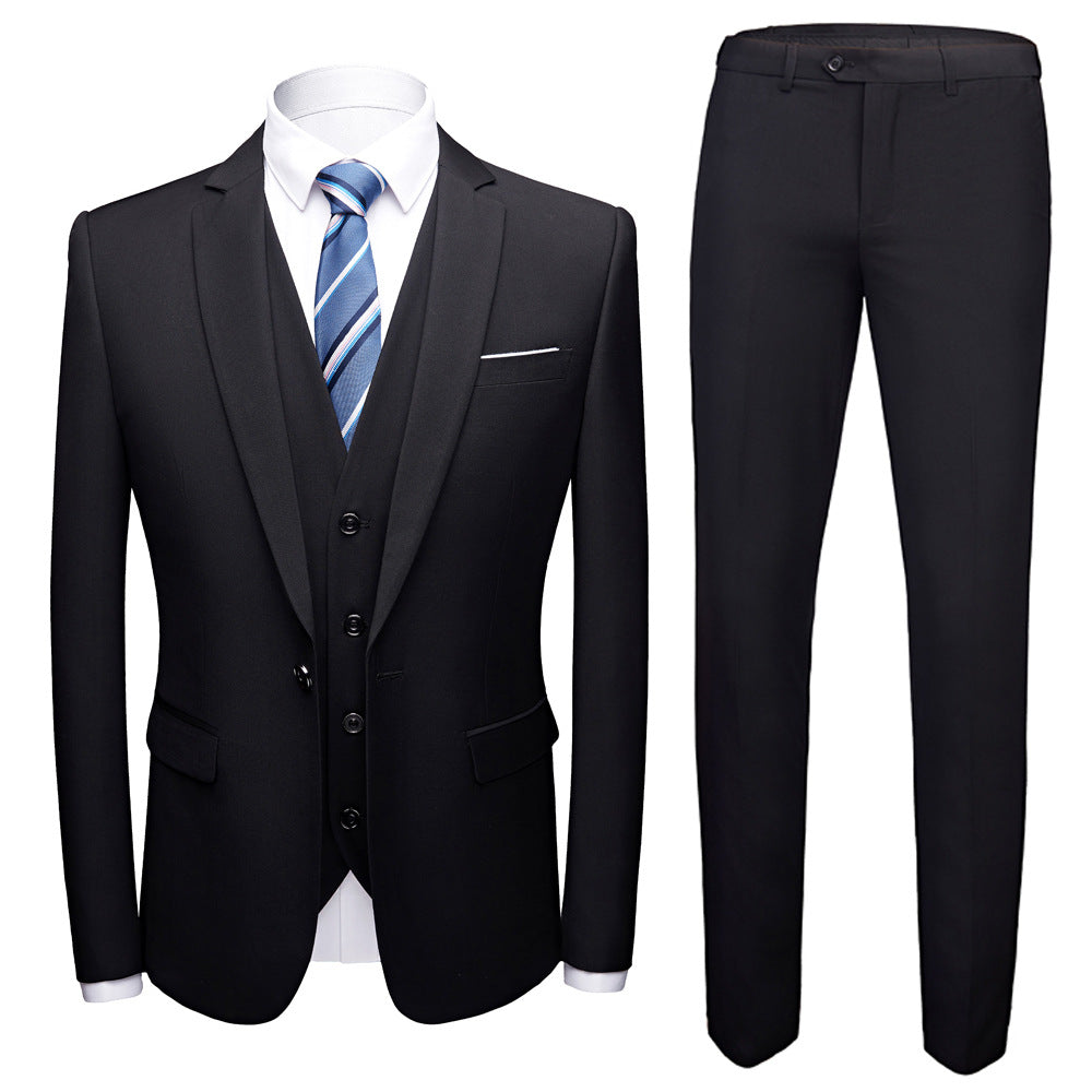 Men’s Business Suit Set – Long Sleeve Button-Up & Skinny Fit Trousers