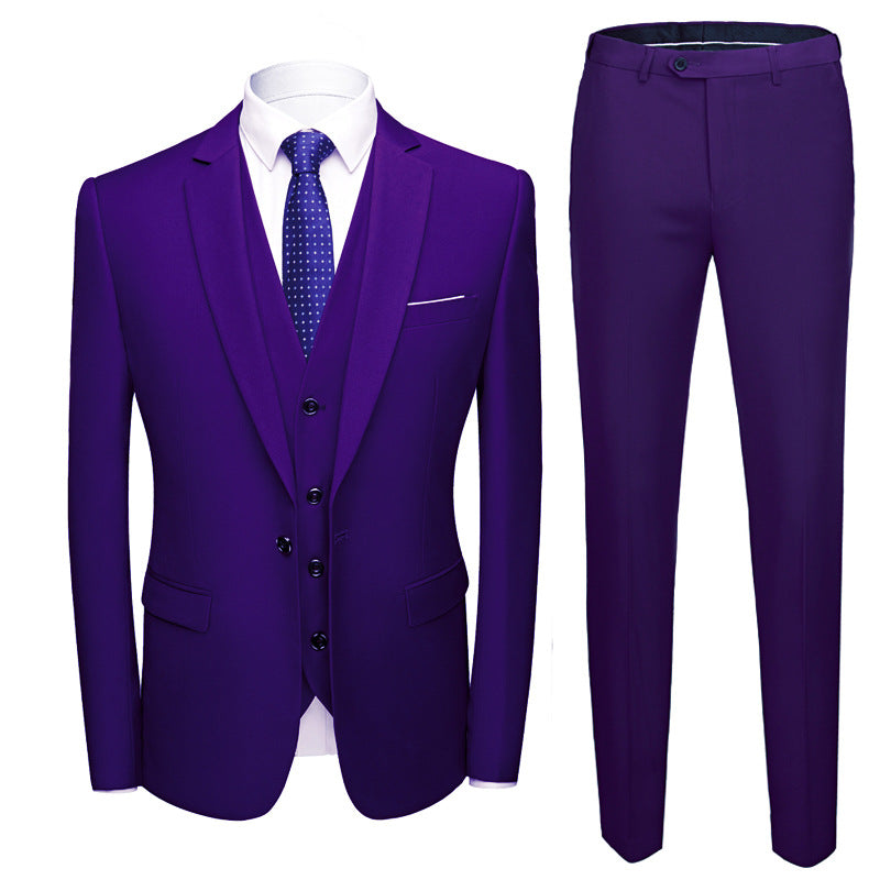 Men’s Business Suit Set – Long Sleeve Button-Up & Skinny Fit Trousers