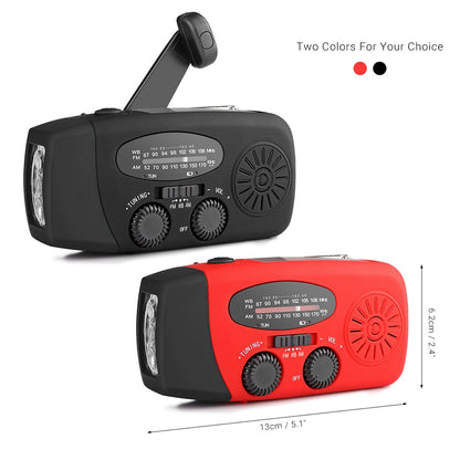 Portable Solar Radio – Hand Crank Self-Powered Emergency Survival