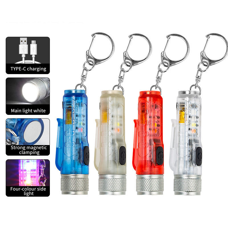 USB Rechargeable Multi-Function Flashlight Strong Light Super Bright Waterproof Long-Range Outdoor Household Portable LED Mini Flashlight