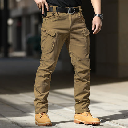 Pantalones tácticos de camuflaje para entrenamiento, pantalones elásticos de trabajo para exteriores en primavera y otoño, pantalones de asalto holgados de tela suave