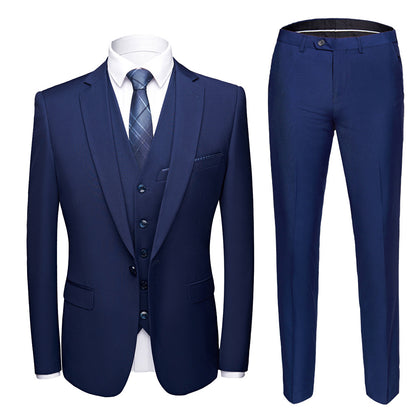 Men’s Business Suit Set – Long Sleeve Button-Up & Skinny Fit Trousers