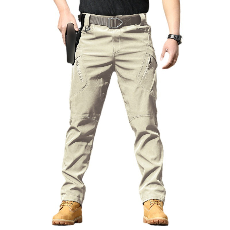Pantalones tácticos de camuflaje para entrenamiento, pantalones elásticos de trabajo para exteriores en primavera y otoño, pantalones de asalto holgados de tela suave