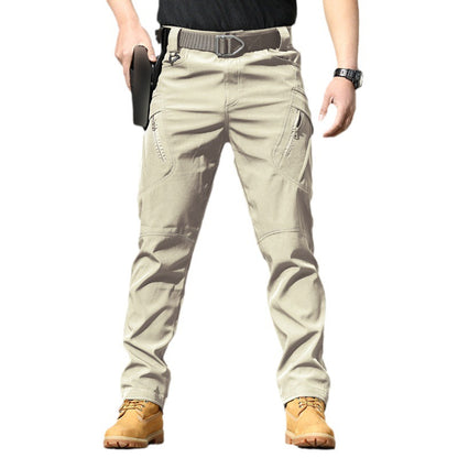 Pantalones tácticos de camuflaje para entrenamiento, pantalones elásticos de trabajo para exteriores en primavera y otoño, pantalones de asalto holgados de tela suave