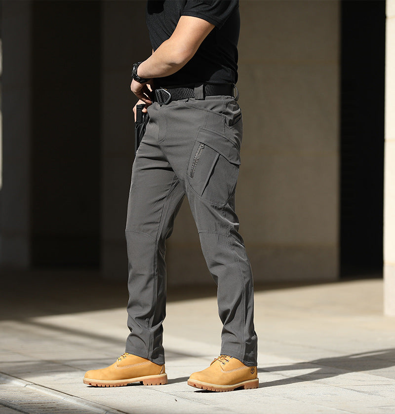 Pantalones tácticos de camuflaje para entrenamiento, pantalones elásticos de trabajo para exteriores en primavera y otoño, pantalones de asalto holgados de tela suave