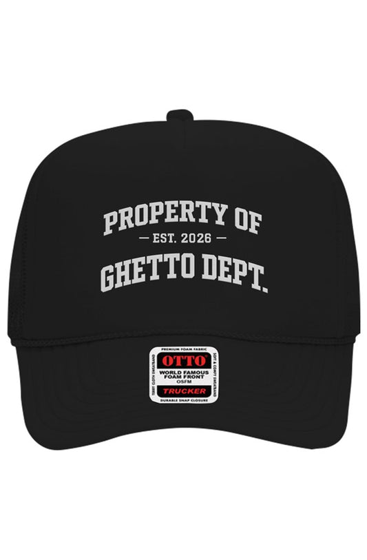 Ghetto Dept. Property Of 5 Panel Trucker Hat