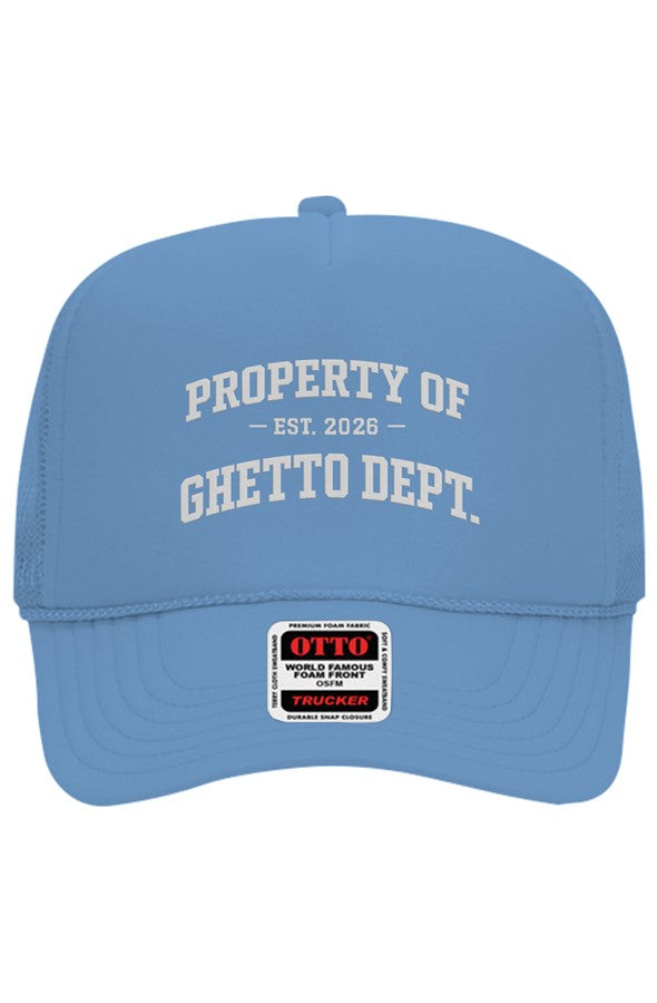 Ghetto Dept. Property Of 5 Panel Trucker Hat