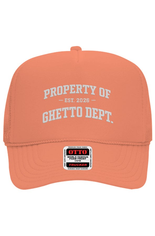 Ghetto Dept. Property Of 5 Panel Trucker Hat