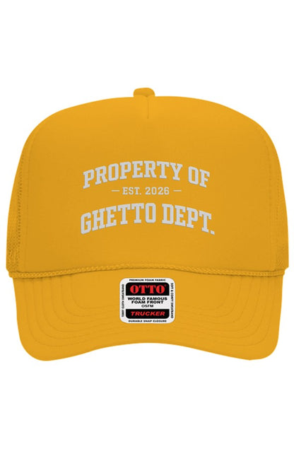 Ghetto Dept. Property Of 5 Panel Trucker Hat
