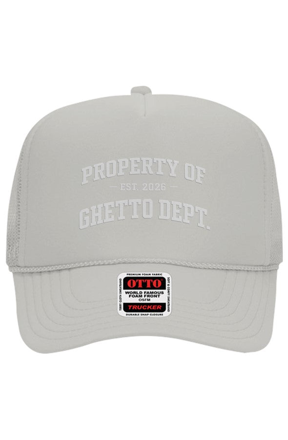 Ghetto Dept. Property Of 5 Panel Trucker Hat