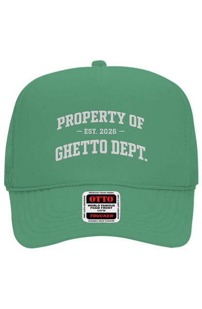 Ghetto Dept. Property Of 5 Panel Trucker Hat