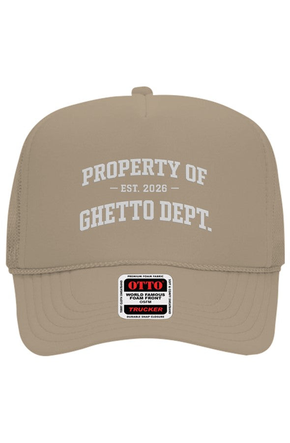 Ghetto Dept. Property Of 5 Panel Trucker Hat