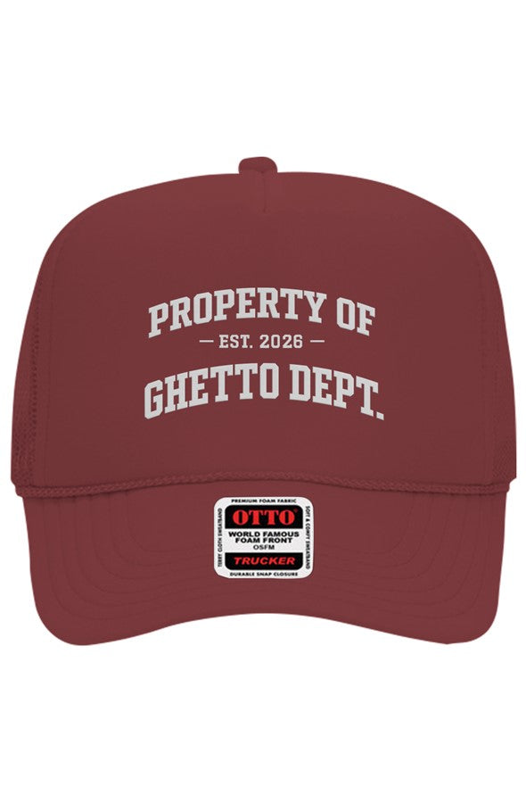 Ghetto Dept. Property Of 5 Panel Trucker Hat