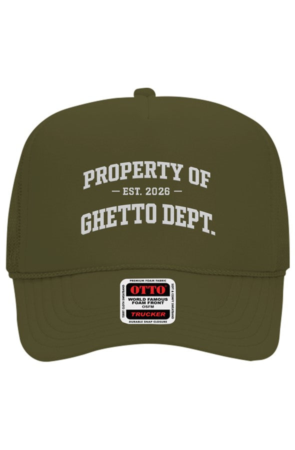 Ghetto Dept. Property Of 5 Panel Trucker Hat