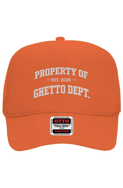 Ghetto Dept. Property Of 5 Panel Trucker Hat